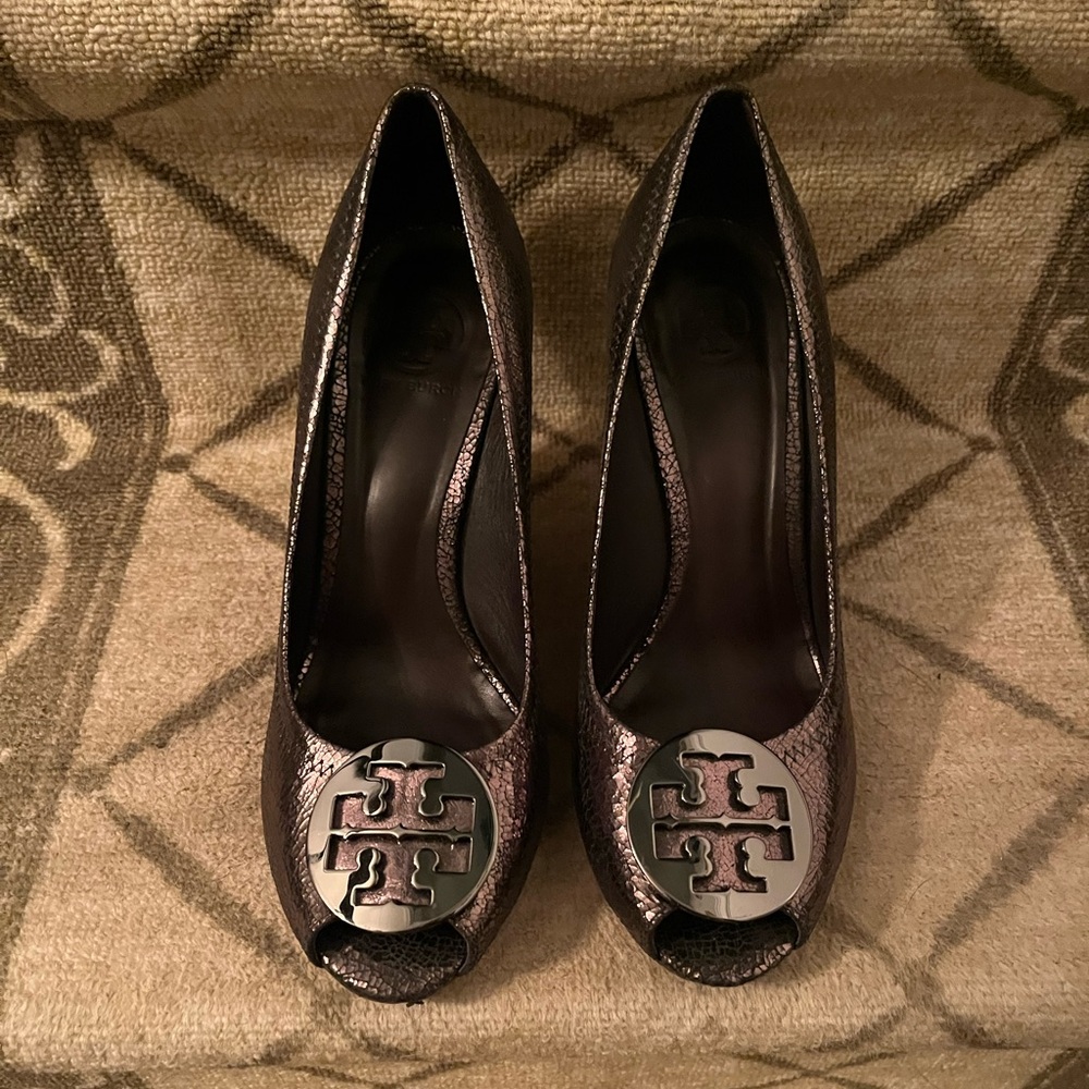 Tory Burch Peep Toe Wedges